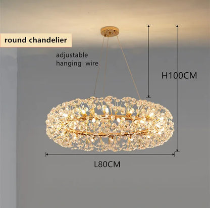 Decorbites™ Gold-Kristall-Leuchter: Luxuriöse LED-Hängeleuchte für Wohn- und Esszimmer