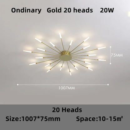 DecorBites™ LED Firework Chandelier: Modern Nordic Living Room Bedroom Pendant Light Fixtures