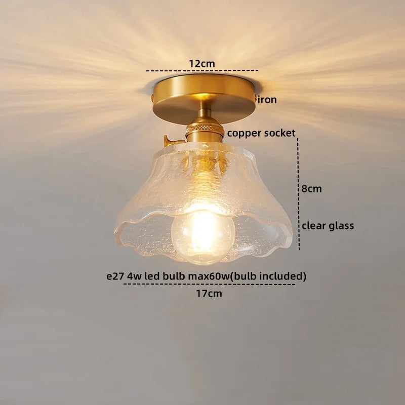 DecorBites™ Glass Copper LED Ceiling Light - Simple Art Decorative Chandelier