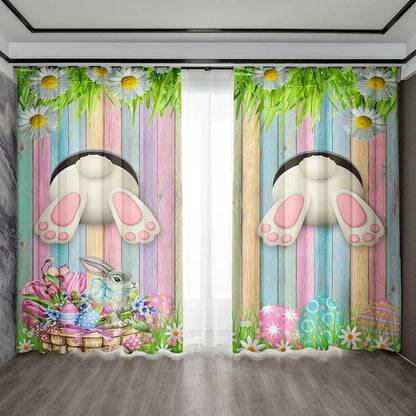 DecorBites™ Easter Curtains with Pole Pocket, Ideal for Kitchens, Living Rooms, Balconies, Gardens