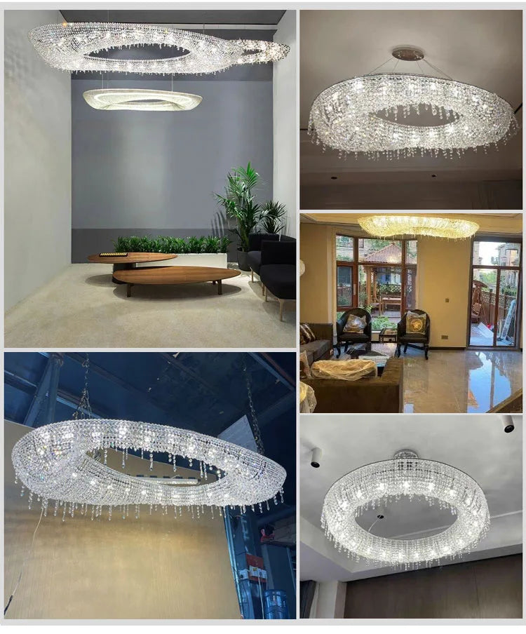DecorBites™ Crystal Bird Nest Chandelier for Modern Living Dining Room Indoor Lighting