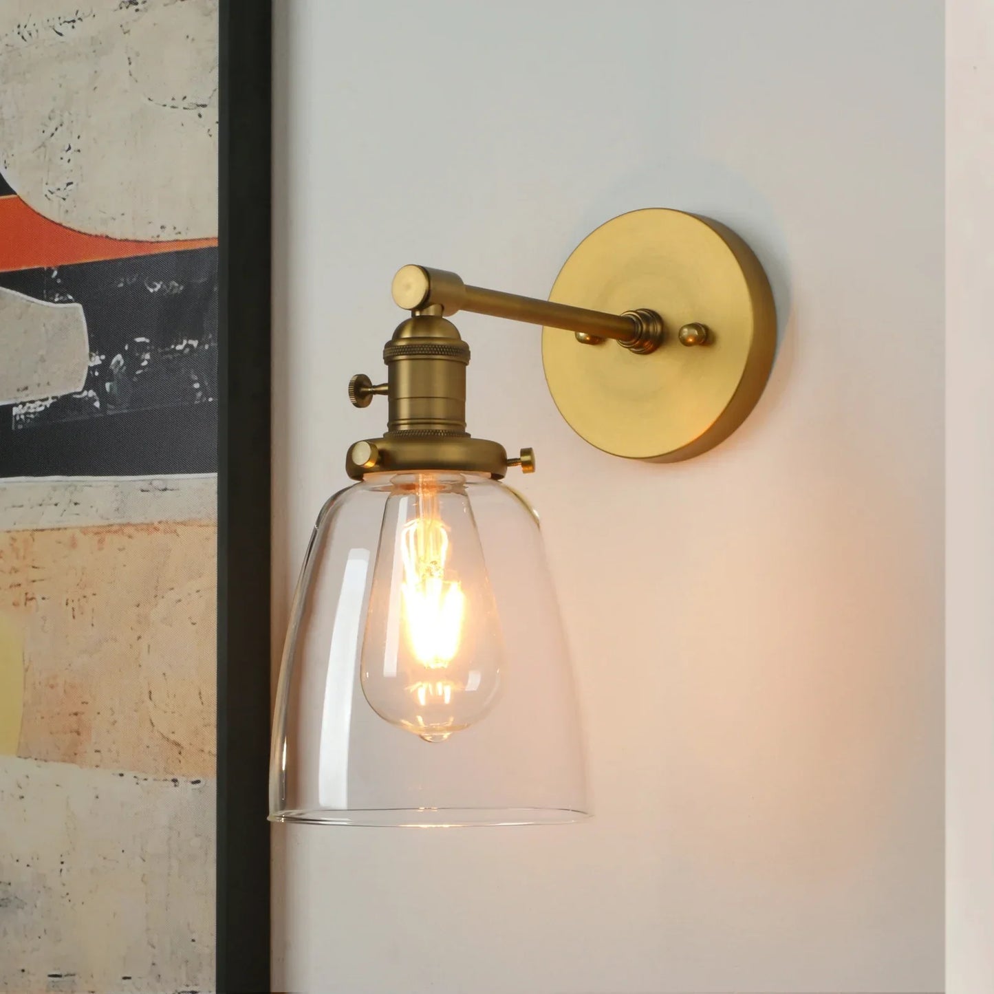 Decorbites™ Industrielle Kuppelglas-Wandleuchte - Einzelarmatur mit klarem Schirm