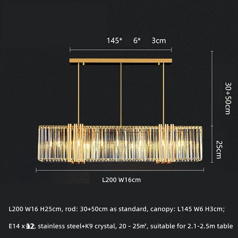 E14 Crystal Pendant Chandelier
