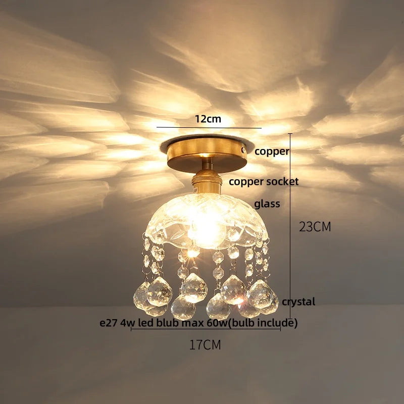 DecorBites™ Crystal Glass LED Ceiling Lamp Modern Luxury Interior Lighting Fixture