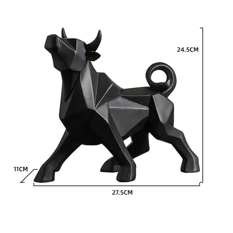 Decorbites™ Geometrische Bison-Skulptur aus Harz für Zuhause und Büro Moderne Dekoration Tischfigur