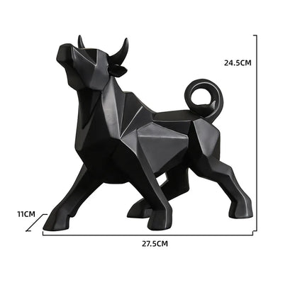 Decorbites™ Geometrische Bison-Skulptur aus Harz für Zuhause und Büro Moderne Dekoration Tischfigur