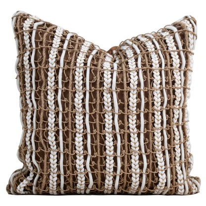 DecorBites™ Italian Light Luxury Brown Cushion Cover for Sophisticated Home Decor.