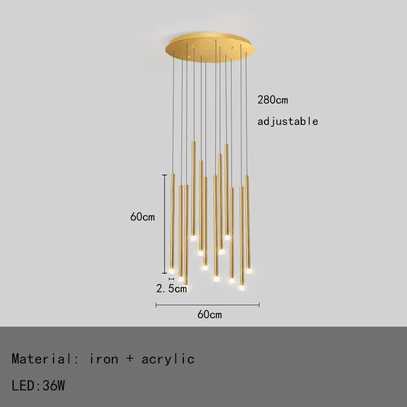 Gold Black Wire Chandelier