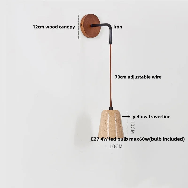Decorbites™ LED Gelbe Travertin-Stein-Wandlampe – Nordisch Moderne Treppenbeleuchtung