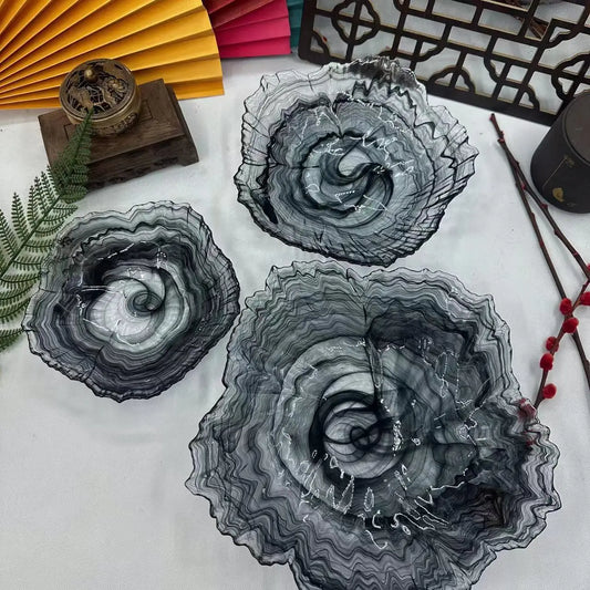 Decorbites™ Elegantes Blumen-Glas-Teller für Abendessen Perle Obst Snack Schmuck-Reisenschale