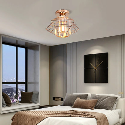 DecorBites™ Crystal Ceiling Chandelier: Modern Industrial LED Indoor Lighting Fixture