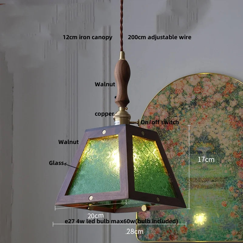Decorbites™ Klar-Glas Walnuss-Holz LED-Hängeleuchte - Nordisch Moderne Hängelampen