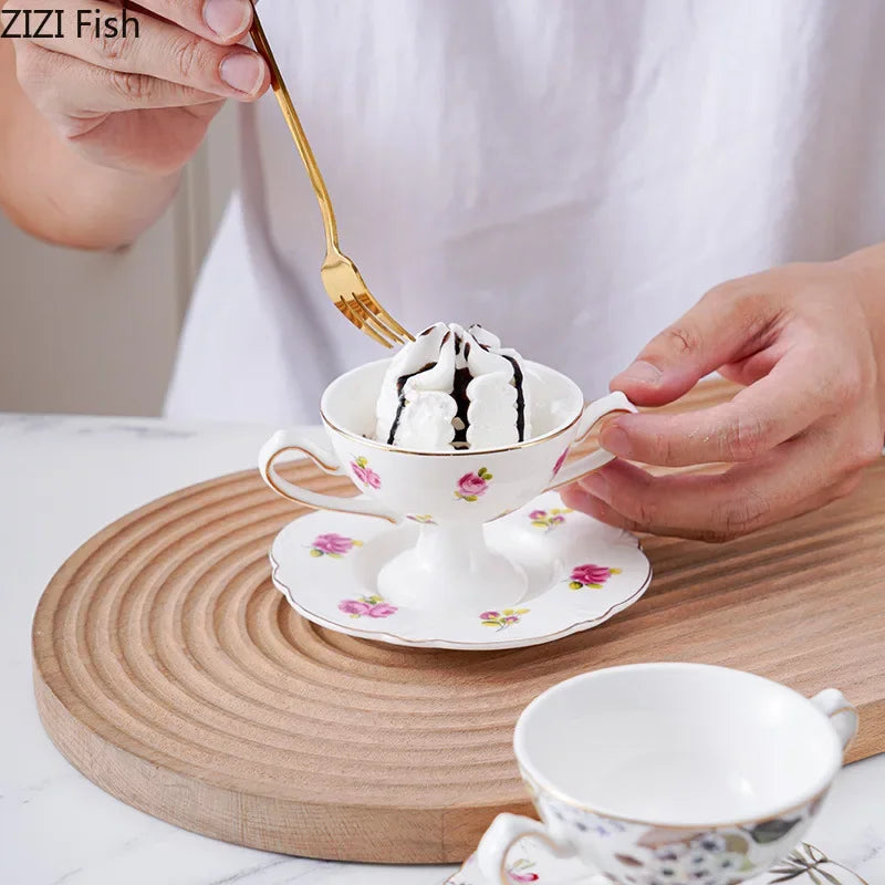 Gold Porcelain Goblet Mug