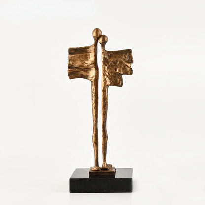 Decorbites™ Abstrakte Gusseisen-Statue eines Paares für die Wohnraumausstattung und familiäres Glück