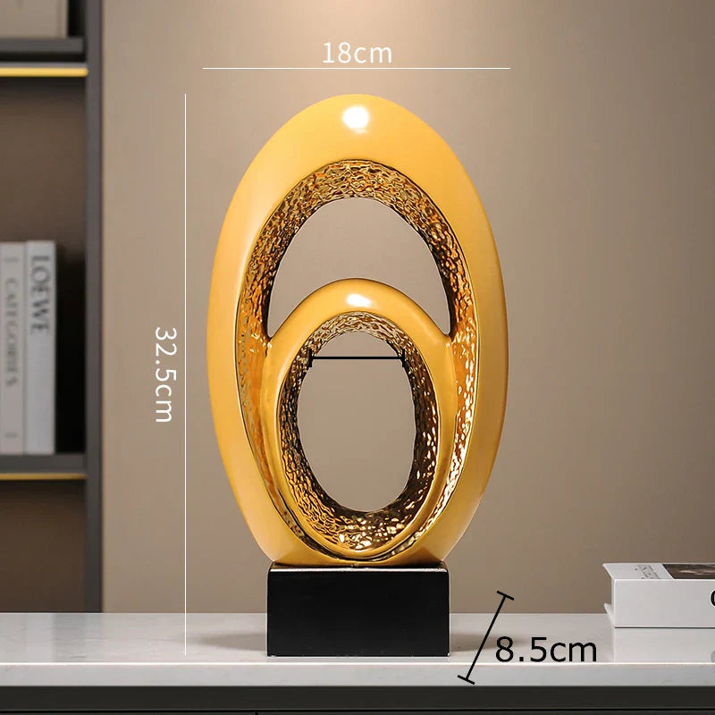 Gold Abstract Desk Sculpture