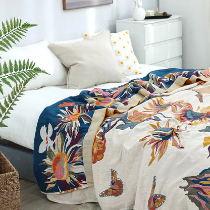 DecorBites™ Cozy Gauze Cotton Throw Blanket