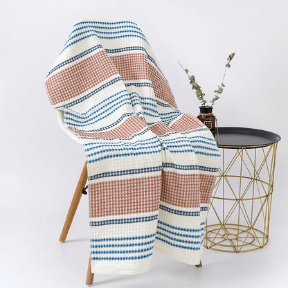 Decorbites™ Japanisch inspirierte Waffelstreifen-Handtuch-Set – Erwachsenen- und Kindergrößen