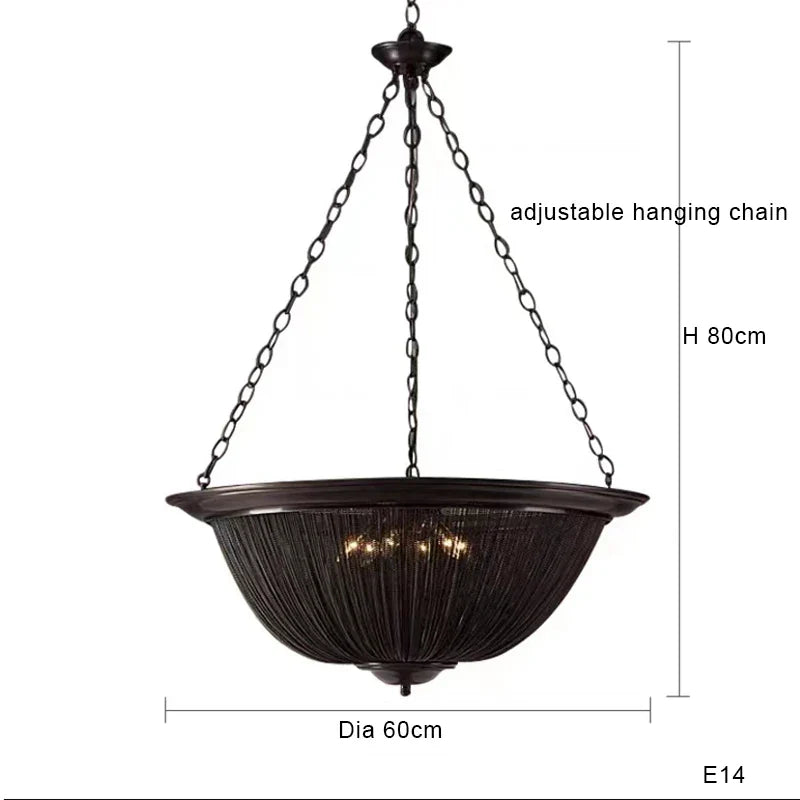 Decorbites™ Schwarze Aluminium-Ketten-Quaste-Hängeleuchte - Dimmbare Klassische Kronleuchter