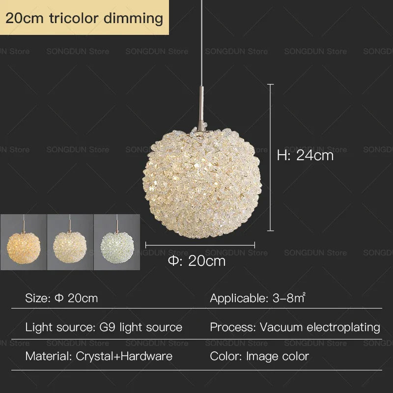 Decorbites™ Kristall-Runder Raum-Lüster - Elegante & Romantische Beleuchtung für Modernes Nachttisch-Dekor