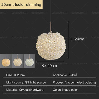 Decorbites™ Kristall-Runder Raum-Lüster - Elegante & Romantische Beleuchtung für Modernes Nachttisch-Dekor