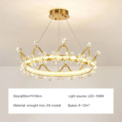 Decorbites™ Krone Blütenblatt LED Kristall-Leuchter – Luxuriöses nordisches Design für das Mädchenzimmer