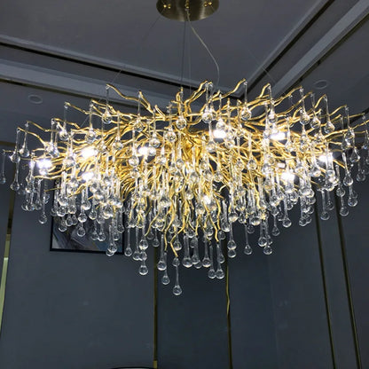 DecorBites™ Crystal Tree Branch Chandelier: Luxury LED Pendant Light for Elegant Living Spaces