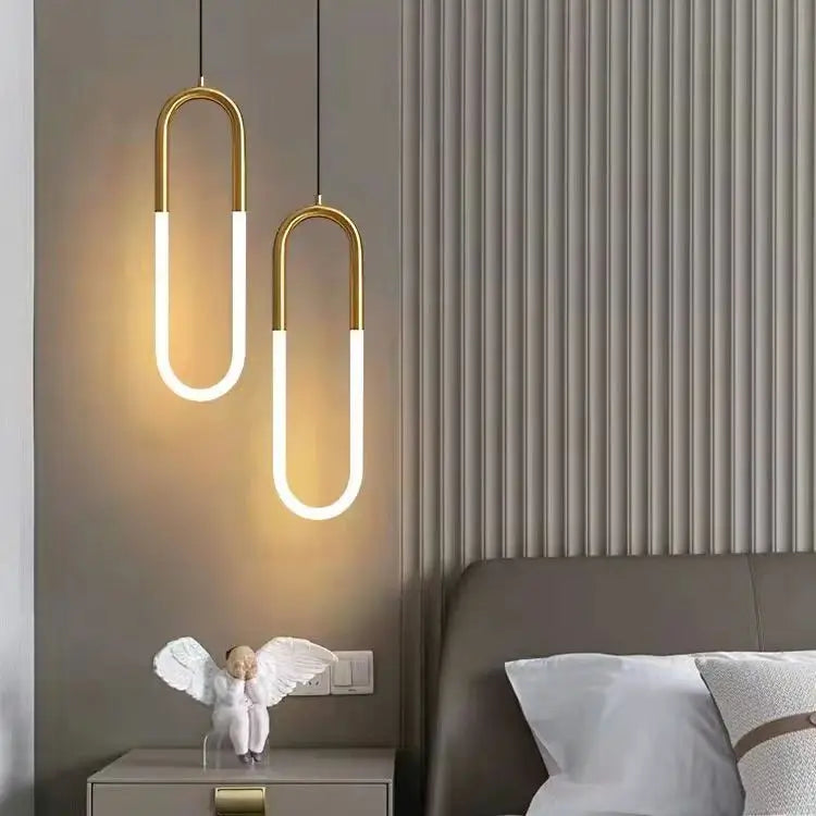 Gold Black Pendant Light 2-Head For Dining