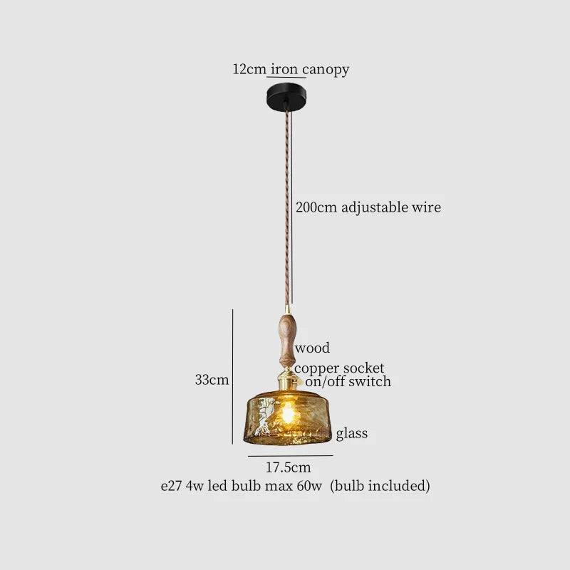 Decorbites™ LED Bernstein-Glas-Hängeleuchte – Amerikanischer Vintage-Stil für die Hausdekoration