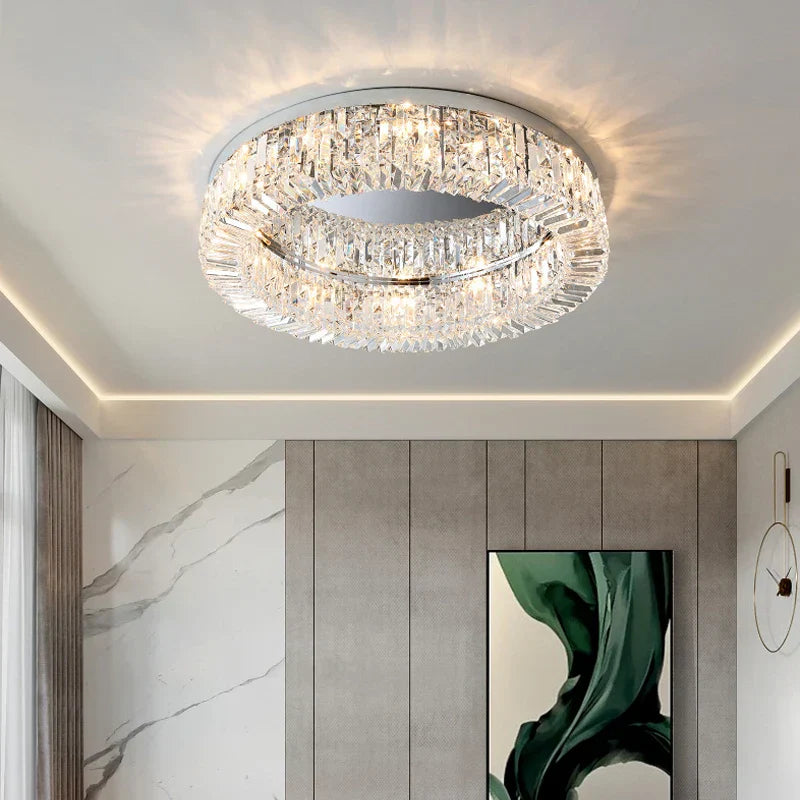 DecorBites™ Elegant Gold Crystal Chandelier Ceiling Light for Luxury Home Decor