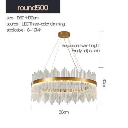 Decorbites™ Kristallstab-Runde Kronleuchter: Modernes nordisches Licht für Wohnzimmer, Schlafzimmer, Esszimmer, Küche