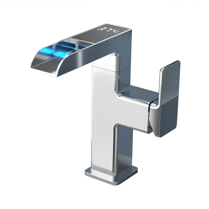 DecorBites™ LED Waterfall Basin Faucet with Temperature Display - 360° Rotation