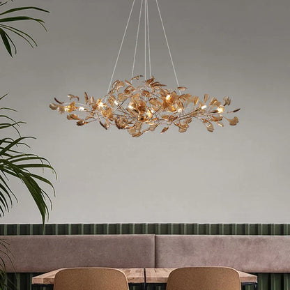DecorBites™ Gingko Leaf Chandelier: Modern Luxury Art Decor for Home, Restaurant & Bar