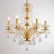 Gold Brass Crystal Chandelier