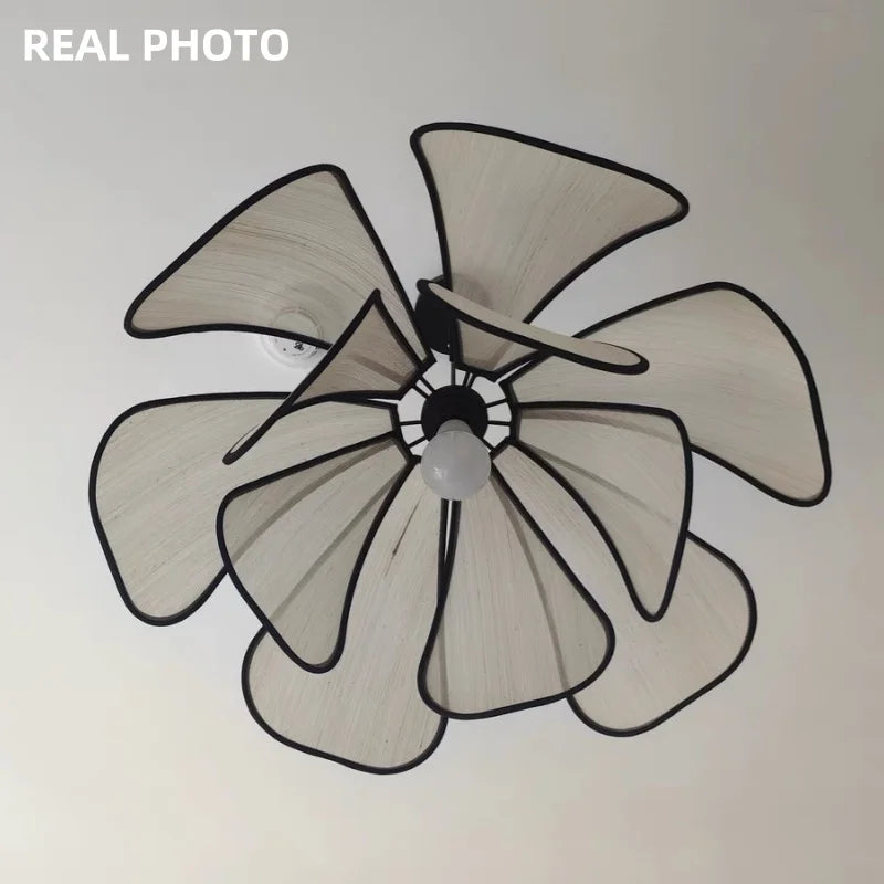 Decorbites™ Cremiges Abaca-Stoff LED-Hängeleuchte – Nordisch-französisches Wabi-Sabi Hängelampe