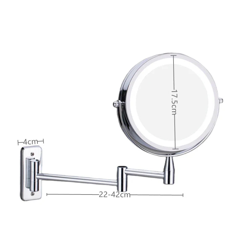 Decorbites™ LED-Licht-Make-up-Spiegel 10-fache Vergrößerung Doppelseitig Touch-Dimming