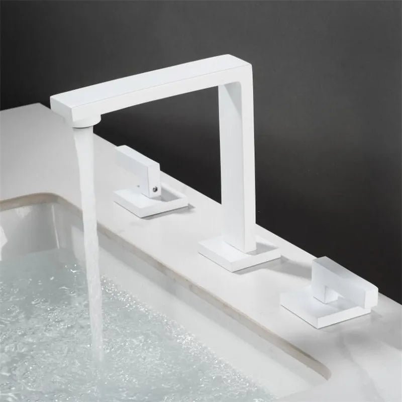 Decorbites™ Gebürstetes Gold Beckenarmatur: Antikes 3-Loch Wasserfall-Badarmatur, Warm- und Kaltwasser
