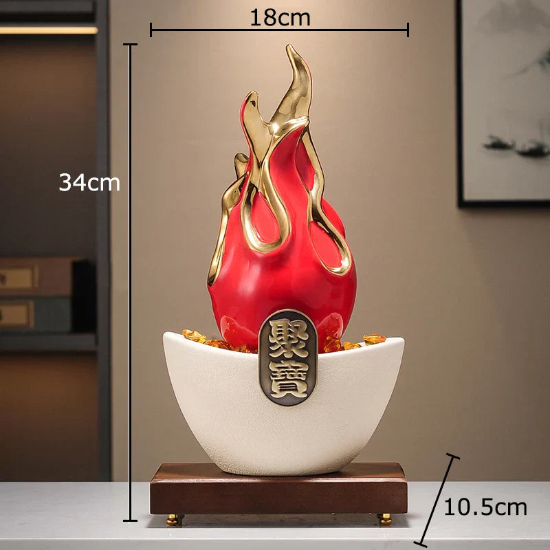 Decorbites™ Vergoldete Drachenfrucht-Katze Keramik Feng-Shui-Ornament Landschaftsdekoration