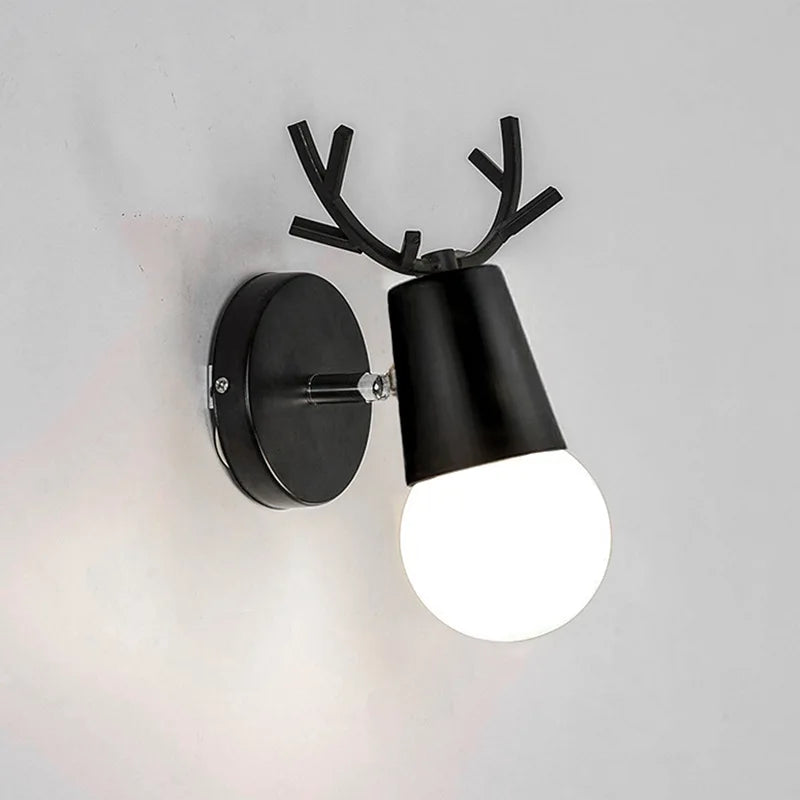 Decorbites™ LED Geweih-Wandleuchte Holz Nordisch Vintage Modern Loft Schlafzimmer-Beleuchtung E27