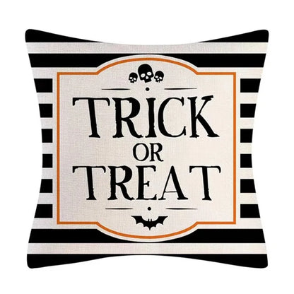 DecorBites™ Halloween Pumpkin Linen Cushion Cover Set for Home Sofa Bedroom Decor