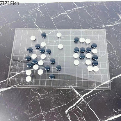 Decorbites™ Geometrisches Schach-Set - Minimalistisches Schachbrett & Figuren für entspannte Partien