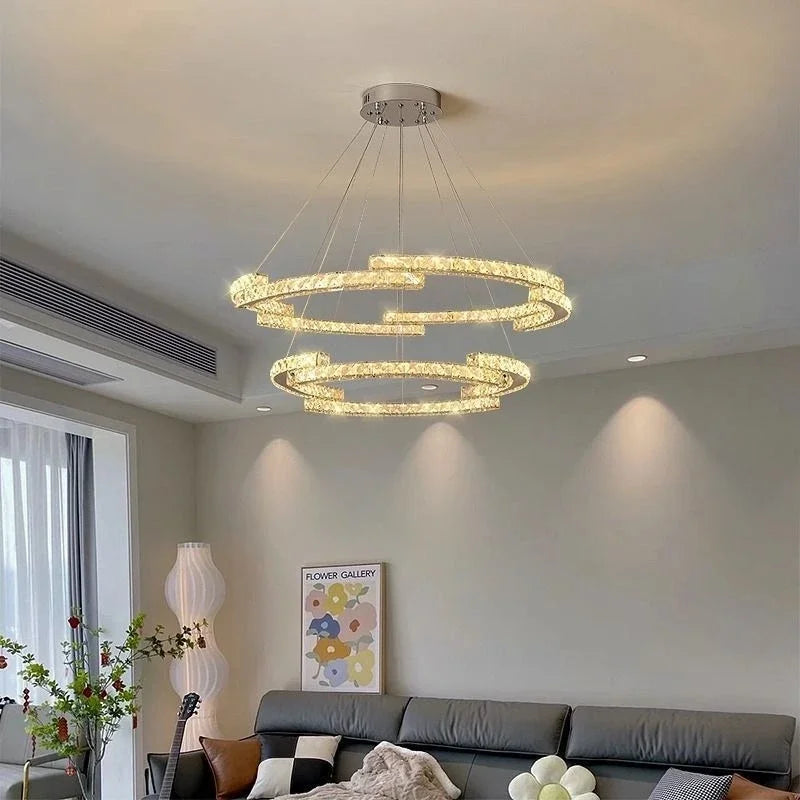 Decorbites™ Kristall-LED-Kronleuchter Anhängerleuchte Moderne Luxus-Eingangshalle Deckenlampe