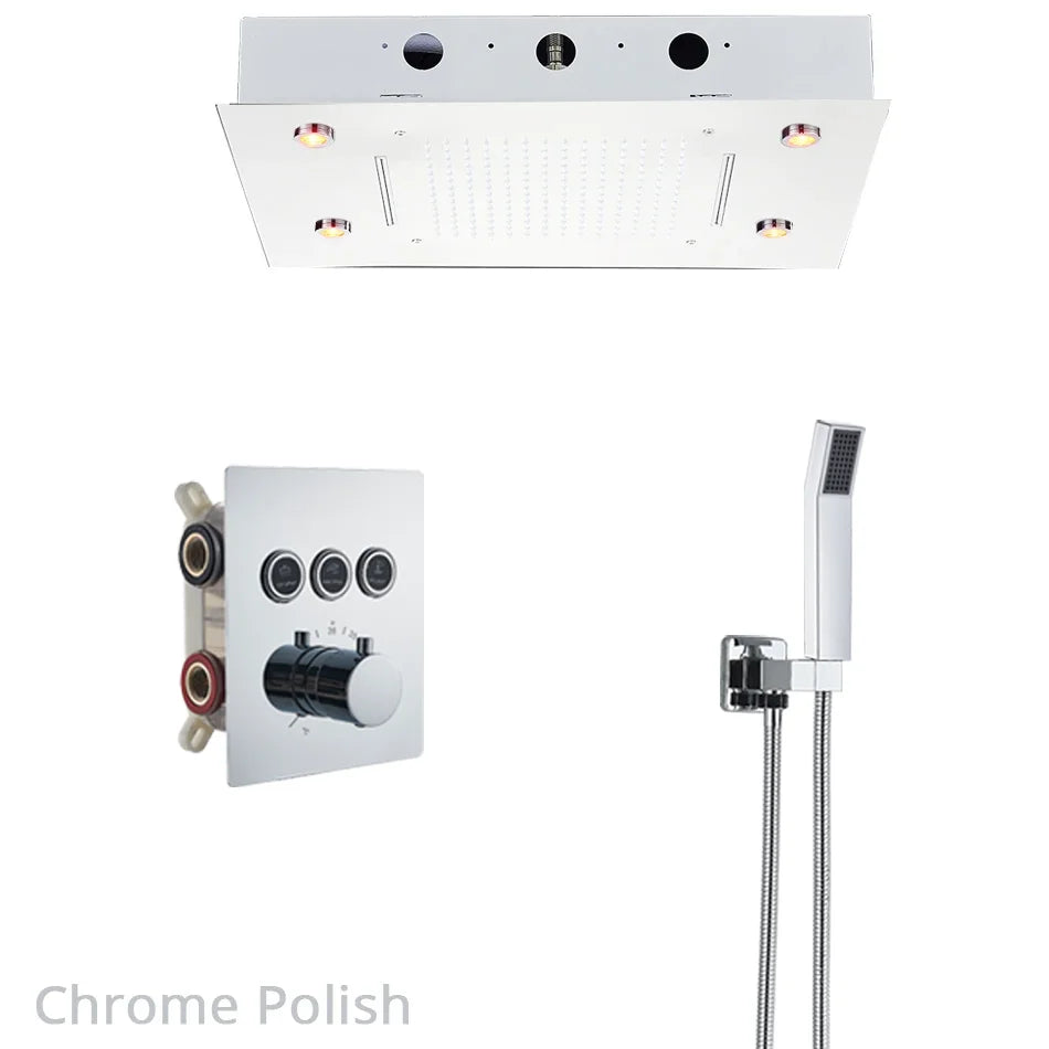 Decorbites™ 3-Wege-Duschsystem mit Regendusche und Badewannenmischer.