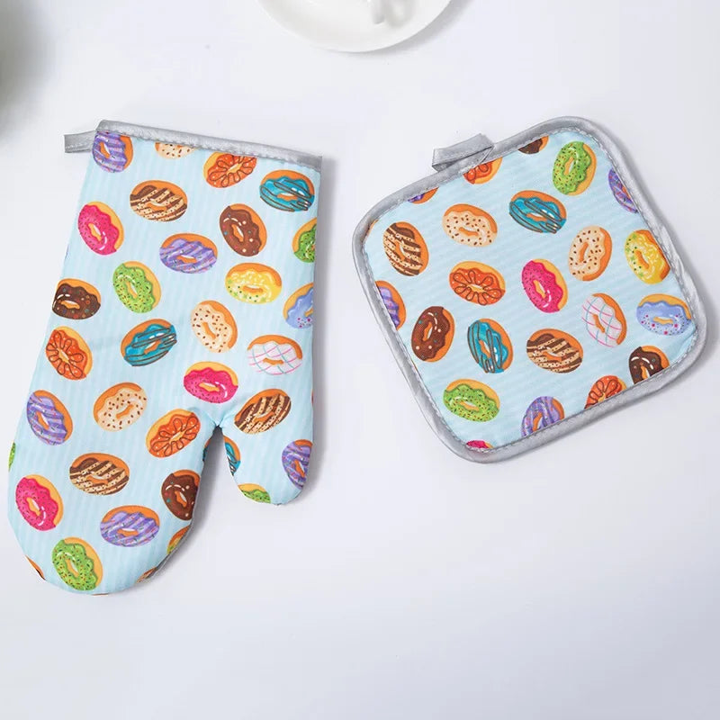 Decorbites™ Baumwoll-Küchen-Back-Mikrowellen-Handschuhe für hitzebeständige Back-Ofensicherheit