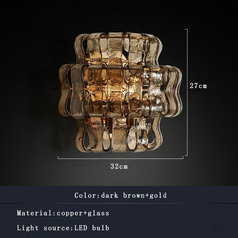 Decorbites™ Dunkelbraune Glas-Wandleuchter, LED-Dekoration für Wohnzimmer, Gang, Nachttisch