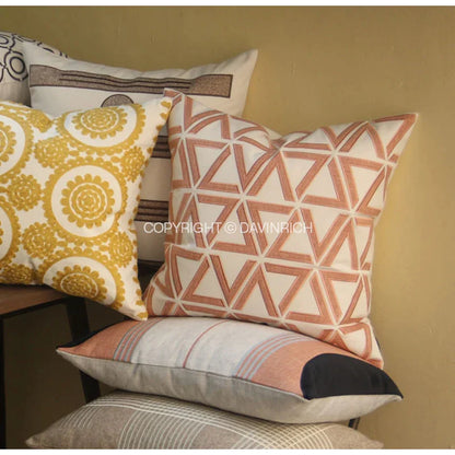 DecorBites™ Geometric Embroidered Noble Cushion Covers for Living Room Sofa