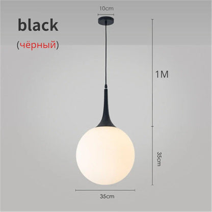 Decorbites™ Glas-Kugeln-LED-Hängeleuchten für modernes Wohnzimmer, schwarze/weiße Hornarmaturen