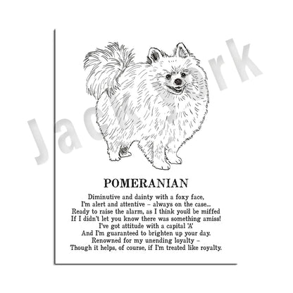 Decorbites™ Hunderassens-Gedichtposter-Sammlung: Vizsla, Pomeranian, Manchester Terrier und mehr