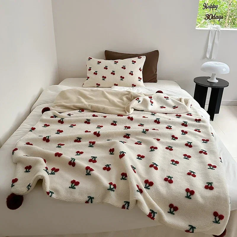 DecorBites™ Cozy Sheep Rollie Loop Fleece Blanket for Winter - Premium Warmth and Comfort