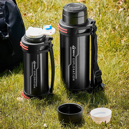 Decorbites™ Isolierte Edelstahl-Wasserflasche mit großer Kapazität, Flasche für Outdoor und Reisen, Becher