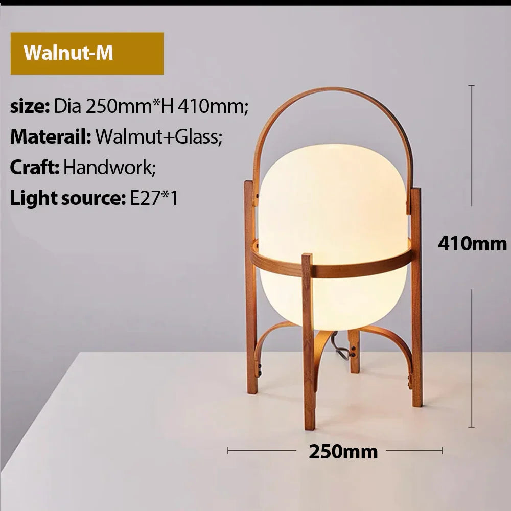 Decorbites™ Japanischer Stil Glas-Tischleuchte mit Holz-/Metallrahmen